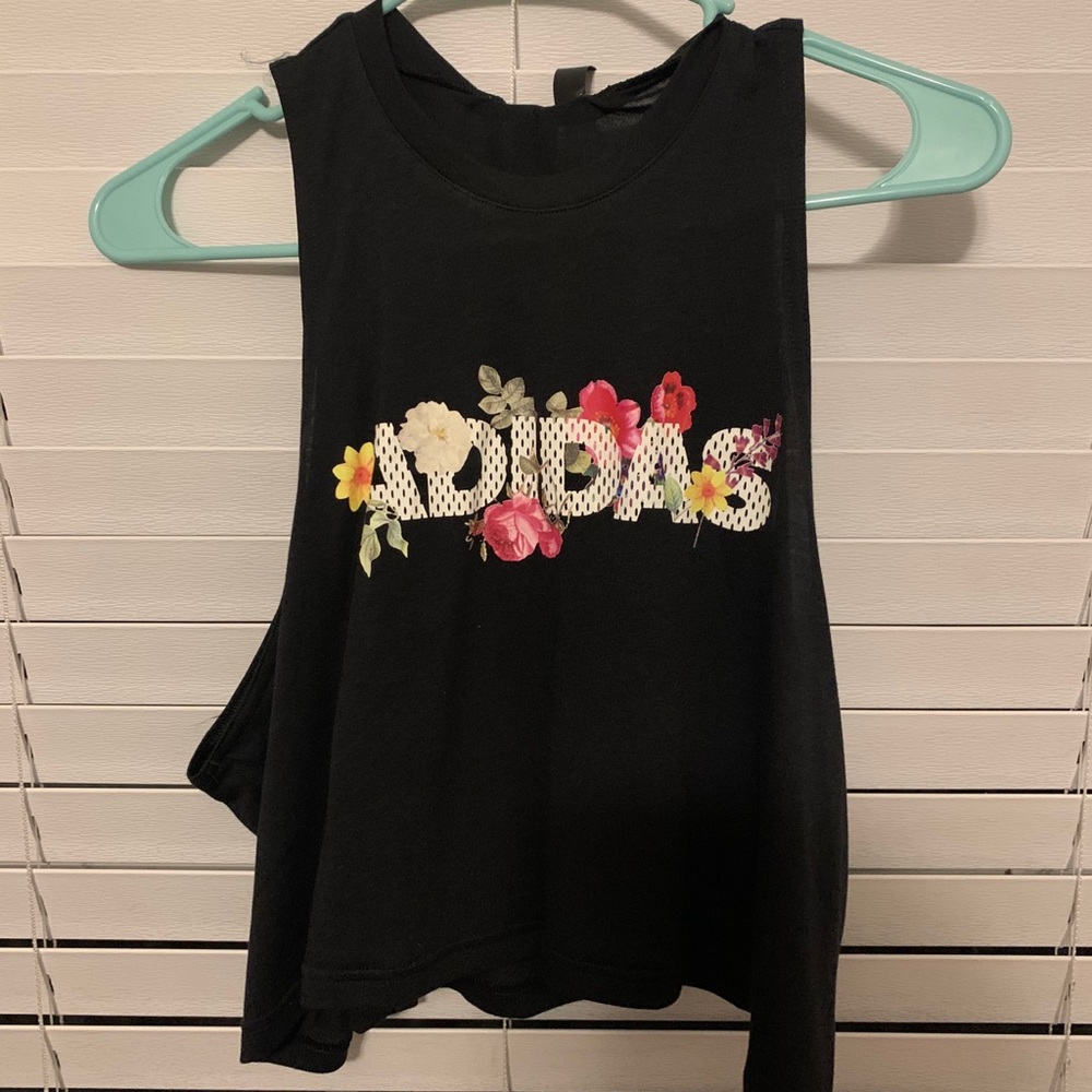 Adidas floral crop top
